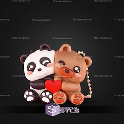 Better Together Bear Panda Cat Magnetic Keychain Pack STL Files