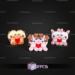 Better Together Dog Bunny Chick Magnetic Keychain Pack STL Files