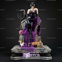 Catwoman And Her Cat Diorama 385mm STL Files