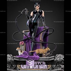 Catwoman And Her Cat Diorama 385mm STL Files