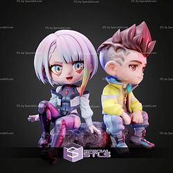 Chibi Lucy And David Cyberpunk Edgerunners 100mm STL Files