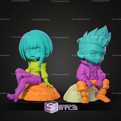 Chibi Lucy And David Cyberpunk Edgerunners 100mm STL Files