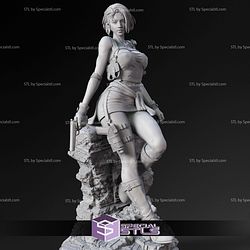Jill Valentine Resting In Rock Base STL Files