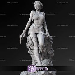 Jill Valentine Resting In Rock Base STL Files