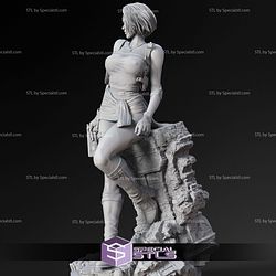 Jill Valentine Resting In Rock Base STL Files
