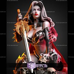 Lady Death Sitting Skull Base STL Files