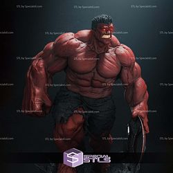Red Hulk With Captain Shield STL Files