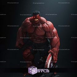 Red Hulk With Captain Shield STL Files