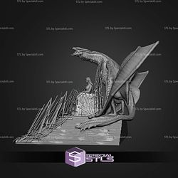 Rhaenyra Targaryen On Throne With Dragon STL Files