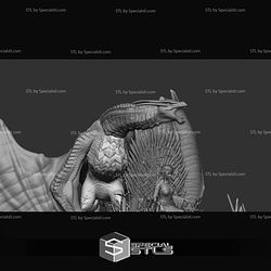 Rhaenyra Targaryen On Throne With Dragon STL Files
