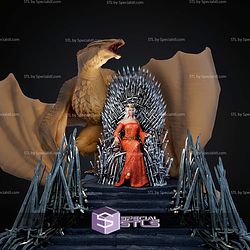Rhaenyra Targaryen On Throne With Dragon STL Files