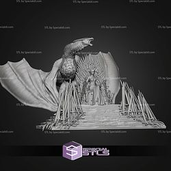 Rhaenyra Targaryen On Throne With Dragon STL Files