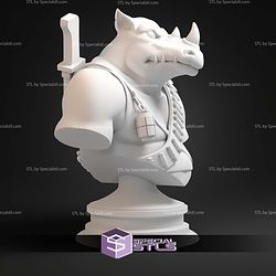Rocksteady Animated Series Bust STL Files