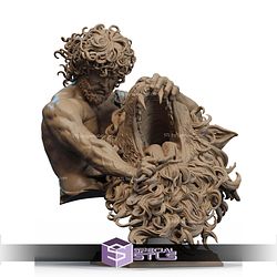 Samson Vs The Lion Bust STL Files