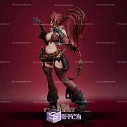 Red Monika With Gun STL Files