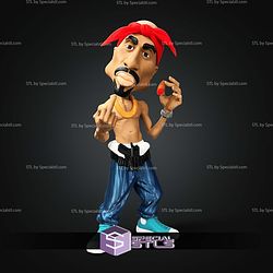 Super Basic STL Caricature Tupac Shakur 2pac No AMS