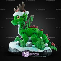 Super Basic STL Print in Place Christmas Dragon