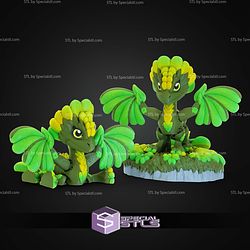 Super Basic STL Print in Place Clover Leaf Dragon