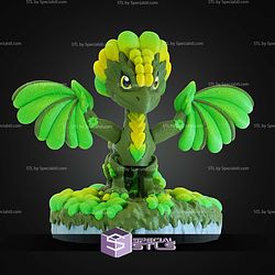 Super Basic STL Print in Place Clover Leaf Dragon