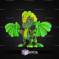 Super Basic STL Print in Place Clover Leaf Dragon