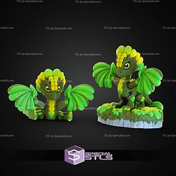 Super Basic STL Print in Place Clover Leaf Dragon