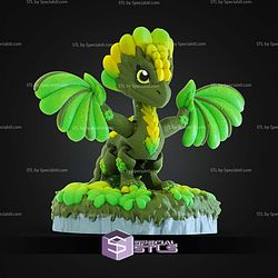 Super Basic STL Print in Place Clover Leaf Dragon