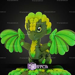 Super Basic STL Print in Place Clover Leaf Dragon