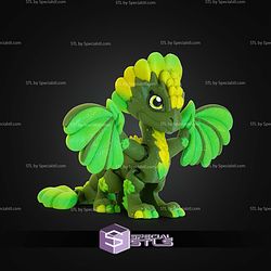 Super Basic STL Print in Place Clover Leaf Dragon