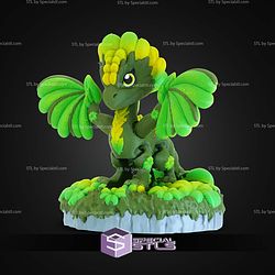 Super Basic STL Print in Place Clover Leaf Dragon