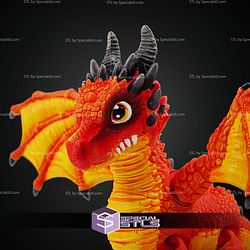 Super Basic STL Print in Place Fire Dragon