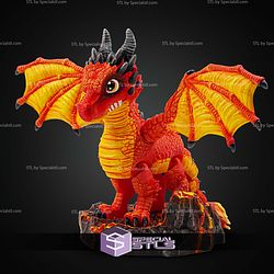 Super Basic STL Print in Place Fire Dragon