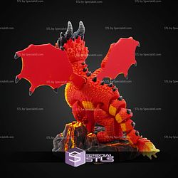 Super Basic STL Print in Place Fire Dragon