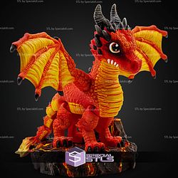 Super Basic STL Print in Place Fire Dragon