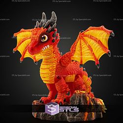 Super Basic STL Print in Place Fire Dragon