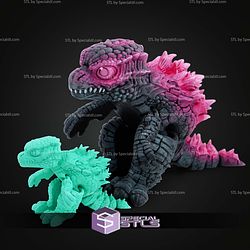 Super Basic STL Print in Place Godzilla