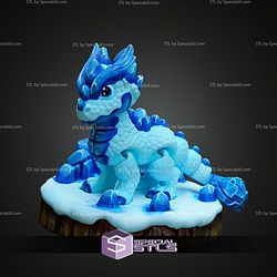 Super Basic STL Print in Place Ice Dragon