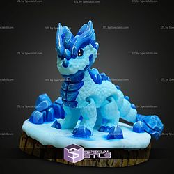 Super Basic STL Print in Place Ice Dragon