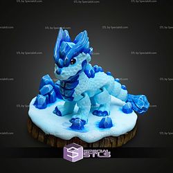 Super Basic STL Print in Place Ice Dragon