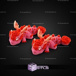 Super Basic STL Print in Place Rose Dragon