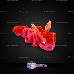 Super Basic STL Print in Place Rose Dragon