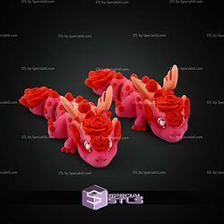 Super Basic STL Print in Place Rose Dragon