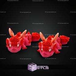 Super Basic STL Print in Place Rose Dragon