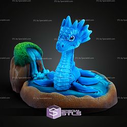 Super Basic STL Print in Place Water Dragon