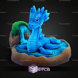 Super Basic STL Print in Place Water Dragon