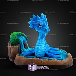Super Basic STL Print in Place Water Dragon