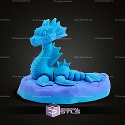 Super Basic STL Print in Place Water Dragon