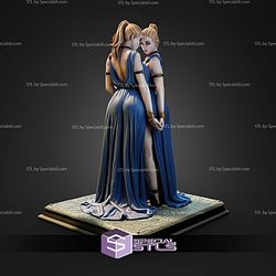 Twins Lady 75mm 1 12 Fantasy STL Miniatures