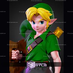 Young Link Hero Of Time Stylized Bust STL Files