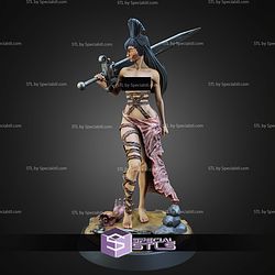 Yurashna The Scarred 32mm 75mm Fantasy STL Miniatures