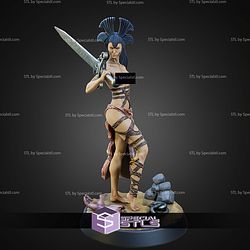 Yurashna The Scarred 32mm 75mm Fantasy STL Miniatures